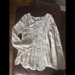 Boutique sheer lace long sleeve top!